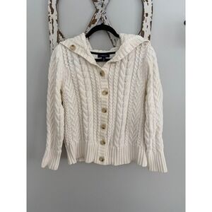 Lands End Cable Knit Fisherman Sweater Woman's Size Medium